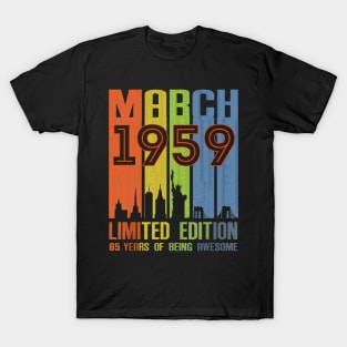 March 1959 65 Years Of Being Awesome Limited Edition T-Shirt